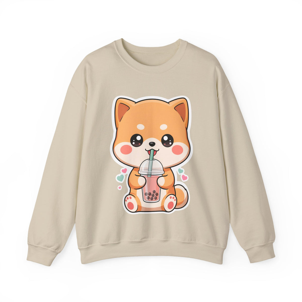 Kawaii Shiba Inu Bubble Tea Sweatshirt, Cute Dog Gift
