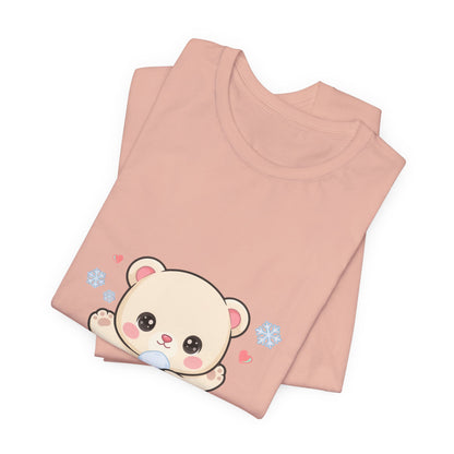 Kawaii Polar Bear Tee, Cute Snow Day Unisex Shirt