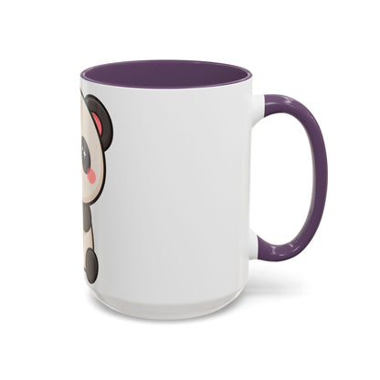 Kawaii Panda Accent Coffee Mug, Strawberry Lover Gift
