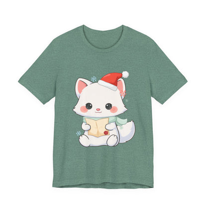 Christmas Arctic Fox T-Shirt for Cozy Holiday Readers