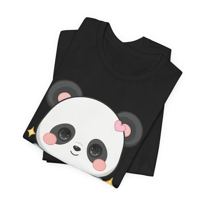 Kawaii Panda T-Shirt, Cozy Blanket Chibi Animal Tee