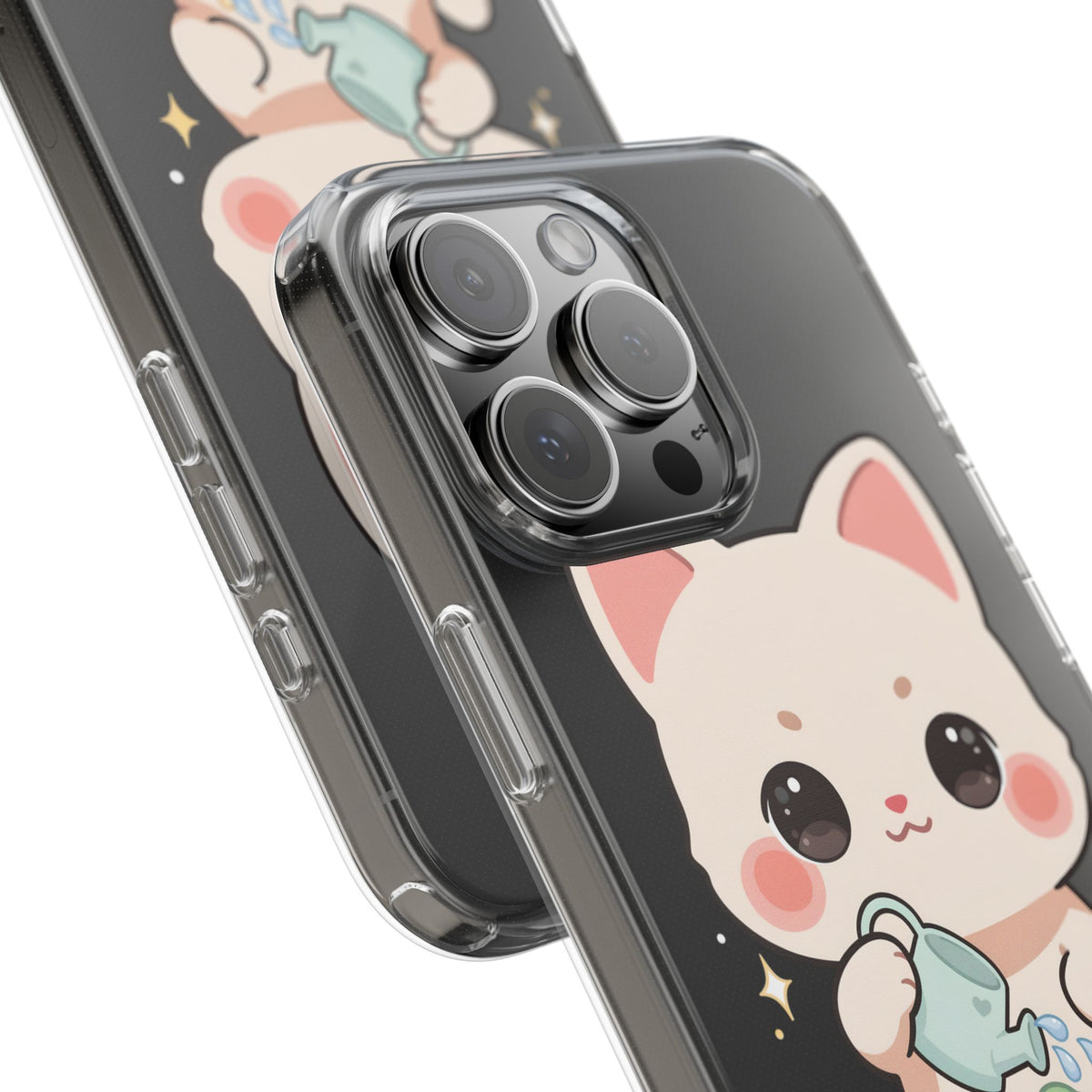 Kawaii Cat Phone Case, Cute Plant Lover Gift