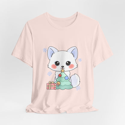 Kawaii Christmas Fox T-Shirt for Cozy Holiday Decorating