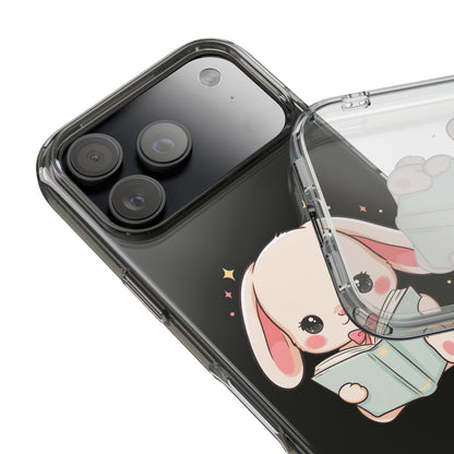 Kawaii Reading Bunny Clear Impact-Resistant Case