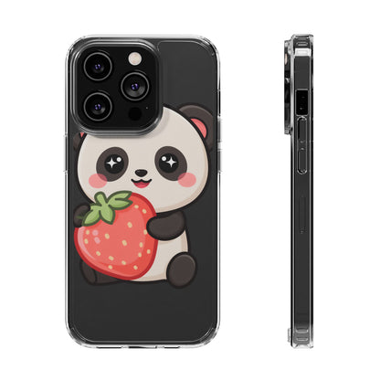 Kawaii Panda Phone Case, Sweet Strawberry Gift