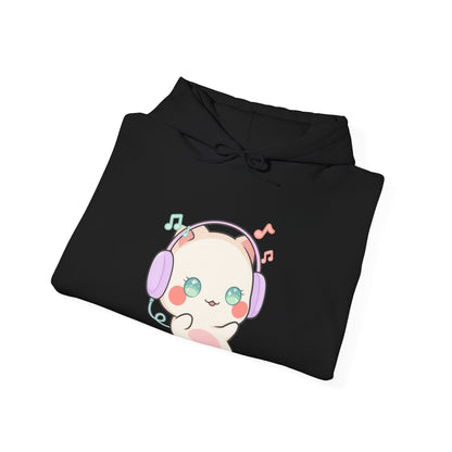 Kawaii Cat Hoodie for Cute Music Lovers