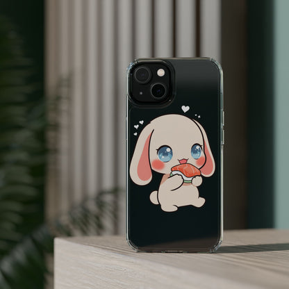 Kawaii Bunny Sushi Phone Case, Clear Impact-Resistant