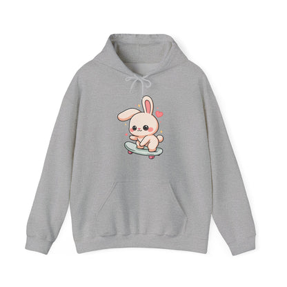 Kawaii Bunny Skateboard Hoodie, Cute Skater Gift