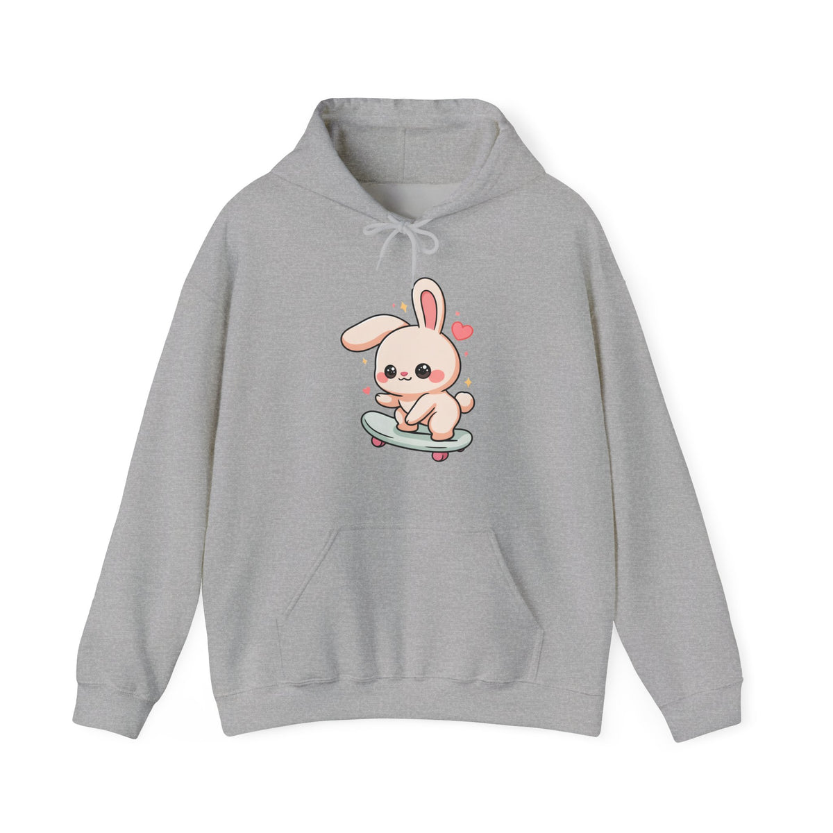 Kawaii Bunny Skateboard Hoodie, Cute Skater Gift