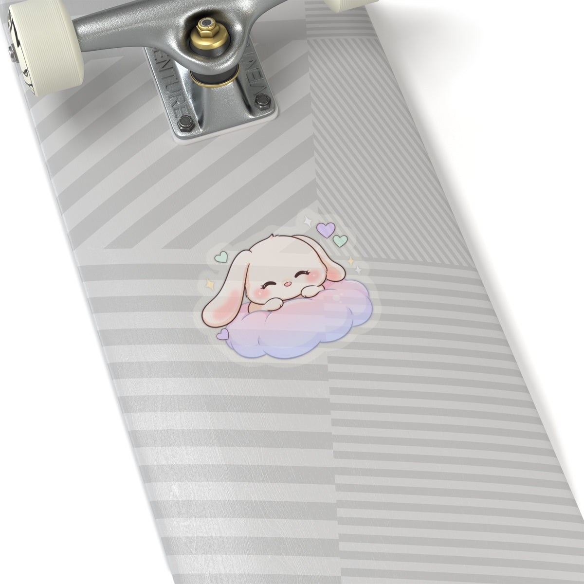 Kawaii Bunny Sticker on a Cloud for Cozy-Day Fans