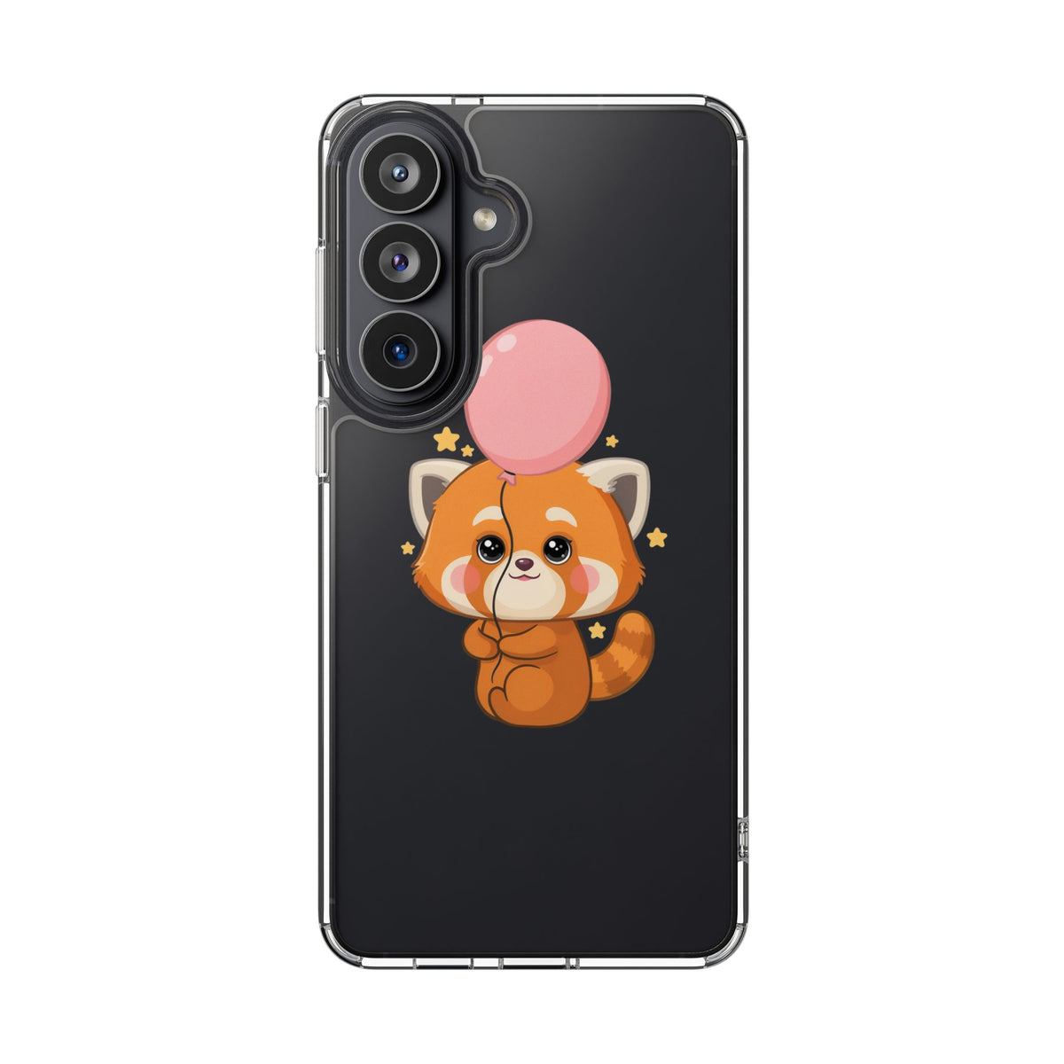 Kawaii Red Panda Clear Impact-Resistant Case with Balloon