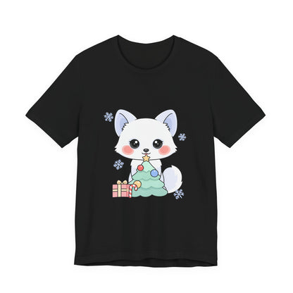 Kawaii Christmas Fox T-Shirt for Cozy Holiday Decorating