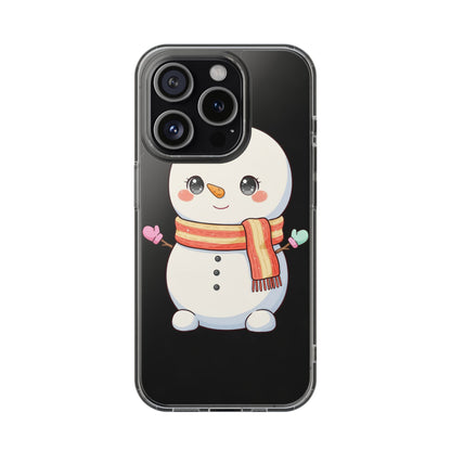Kawaii Snowman Phone Case – Cute Christmas Clear Case