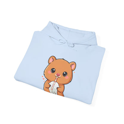 Kawaii Quokka Bubble Tea Hoodie, Cute Animal Sweatshirt