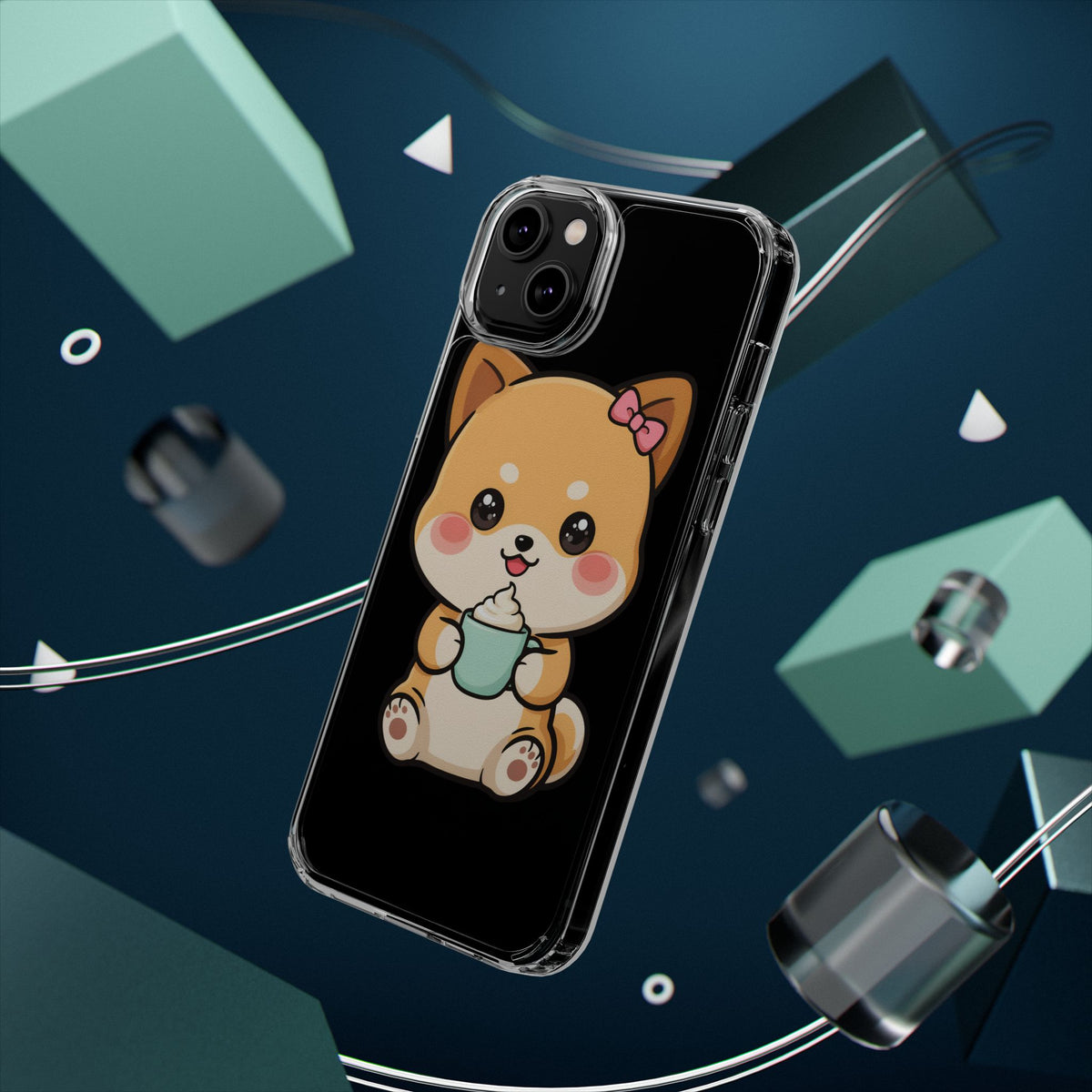 Kawaii Shiba Inu Phone Case with Latte