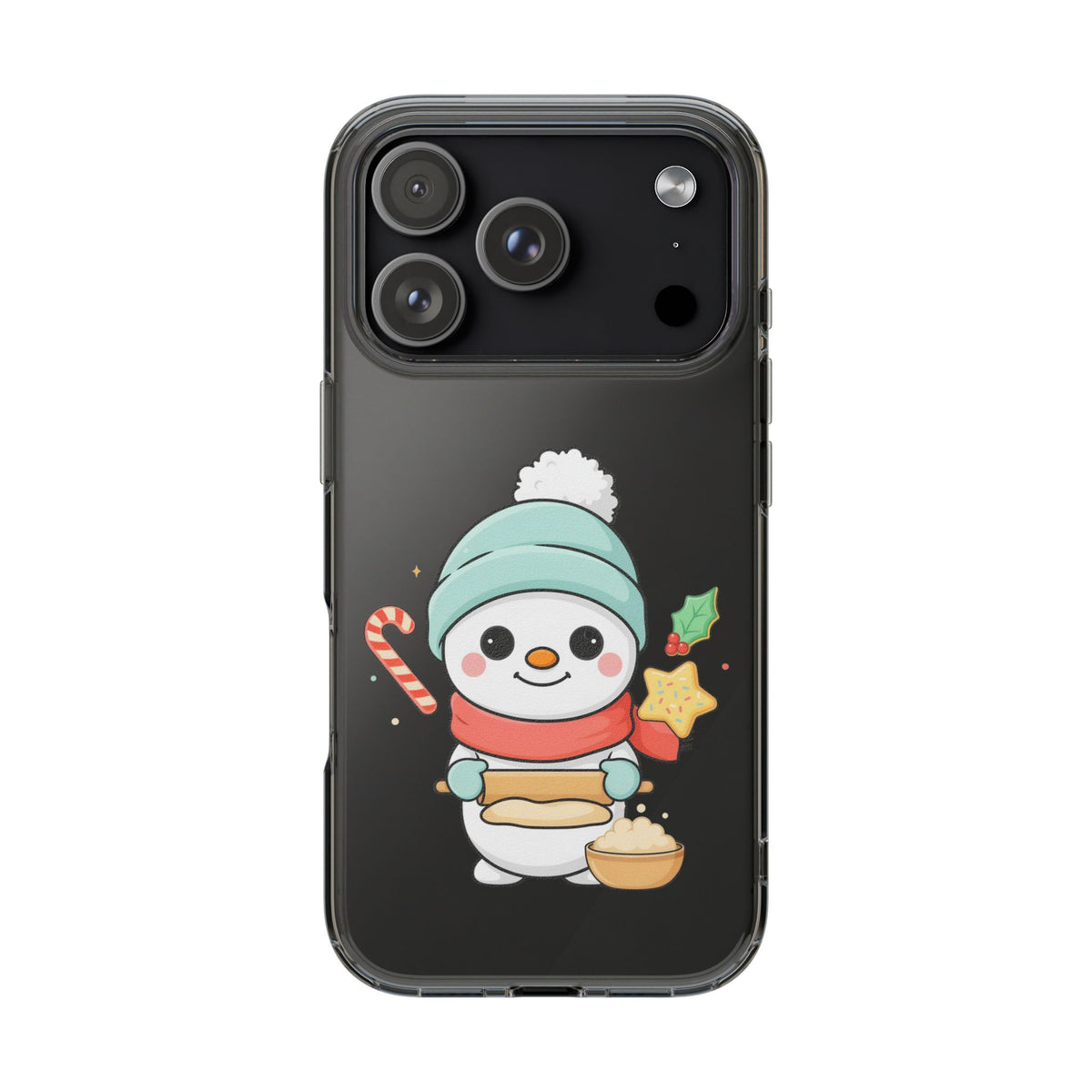 Christmas Snowman Phone Case, Cute Cookie Baker