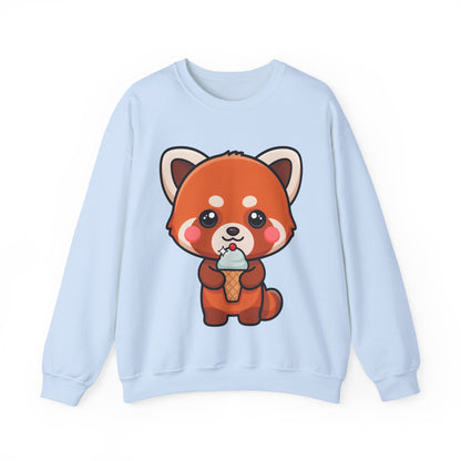 Kawaii Red Panda Sweatshirt, Cute Ice Cream Animal Crewneck