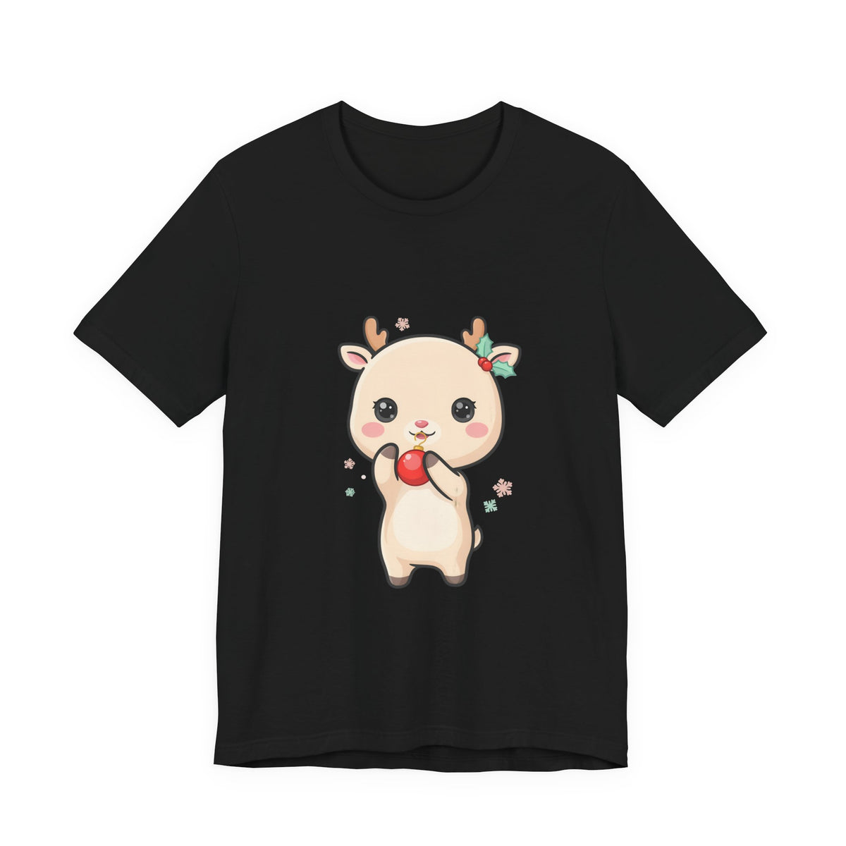 Kawaii Reindeer Christmas T-Shirt for Cute Holiday Style