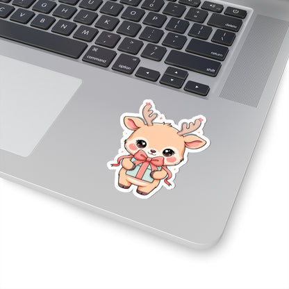 Kawaii Reindeer Sticker for Cute Holiday Decorating