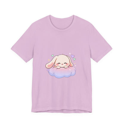 Kawaii Sleeping Bunny Tee, Cute Cloud Nap Unisex Shirt