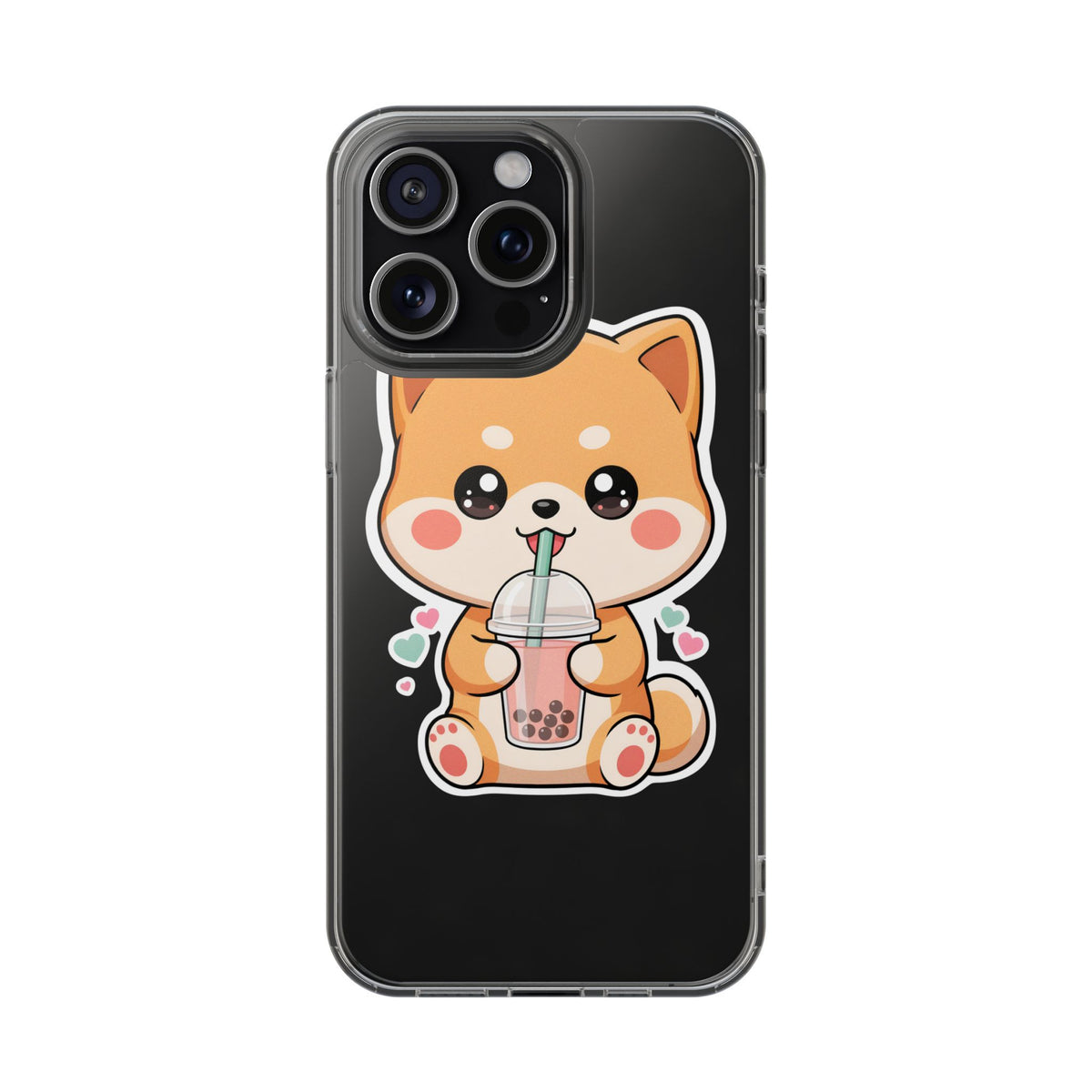 Kawaii Shiba Inu Phone Case for Bubble Tea Lovers