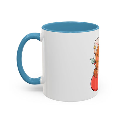 Christmas Gingerbread Mug: Sleepy Stocking Accent Coffee Mug