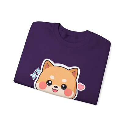 Kawaii Shiba Inu Sweatshirt, Cute Plant Lover Crewneck