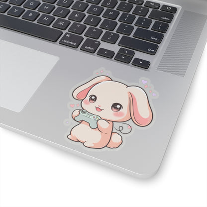 Gamer Bunny Sticker, Cute Kawaii Video Game Decor