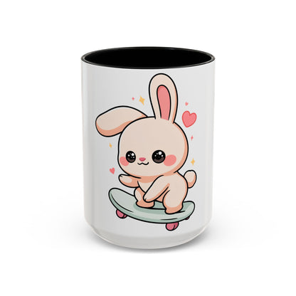 Kawaii Bunny Skateboard Mug – Cute Accent Coffee Mug
