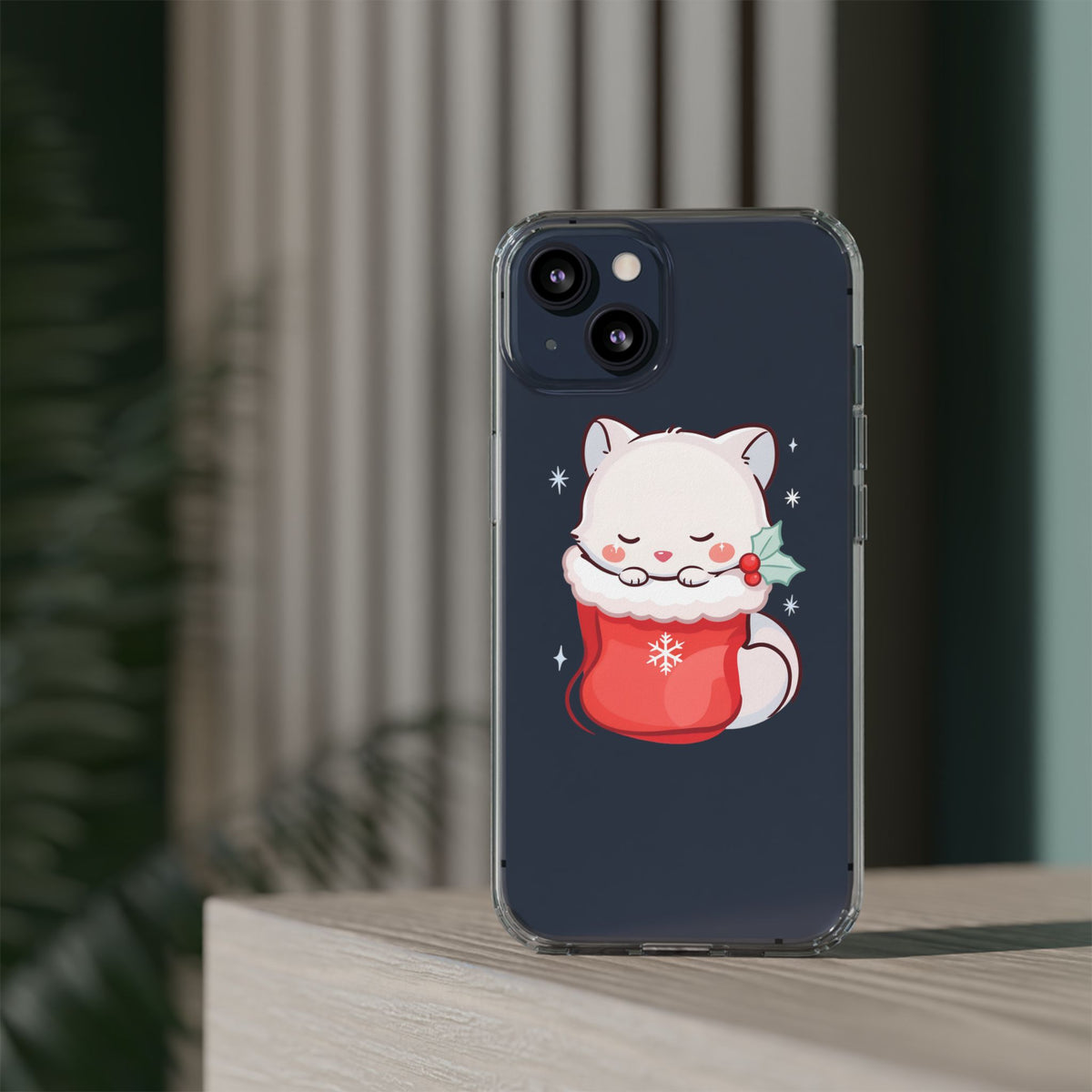 Christmas Fox Phone Case, Cute Holiday Stocking Gift