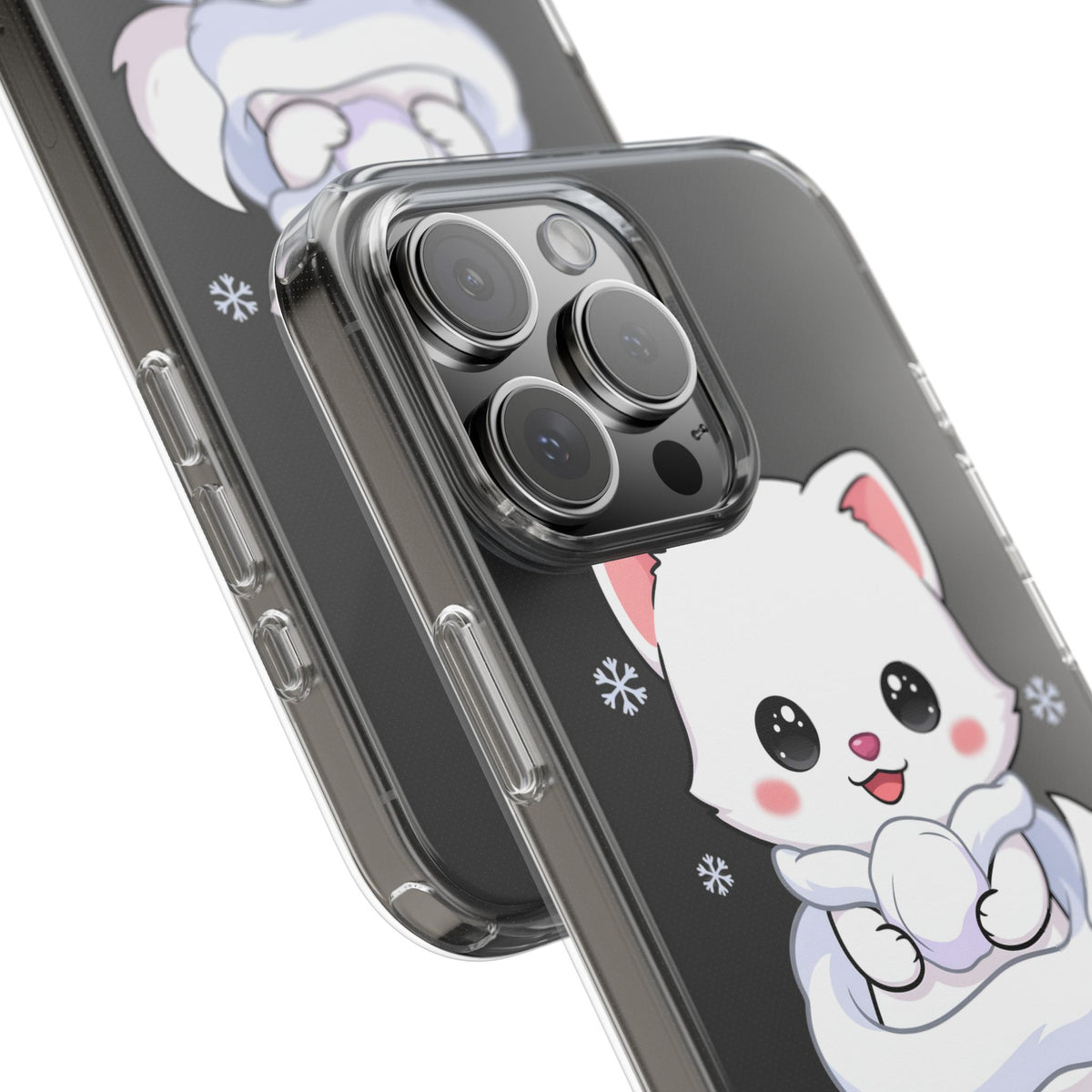 Kawaii Arctic Fox Phone Case, Cute Snow Day Gift