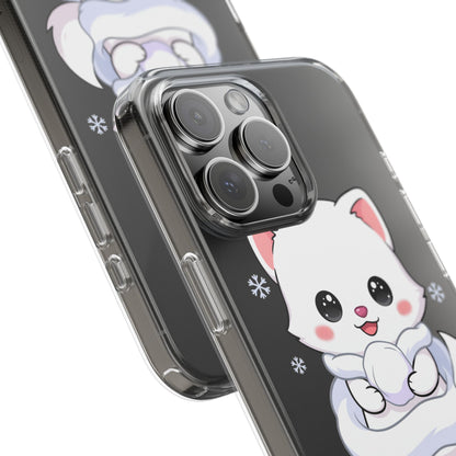 Kawaii Arctic Fox Phone Case, Cute Snow Day Gift