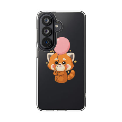 Kawaii Red Panda Clear Impact-Resistant Case with Balloon