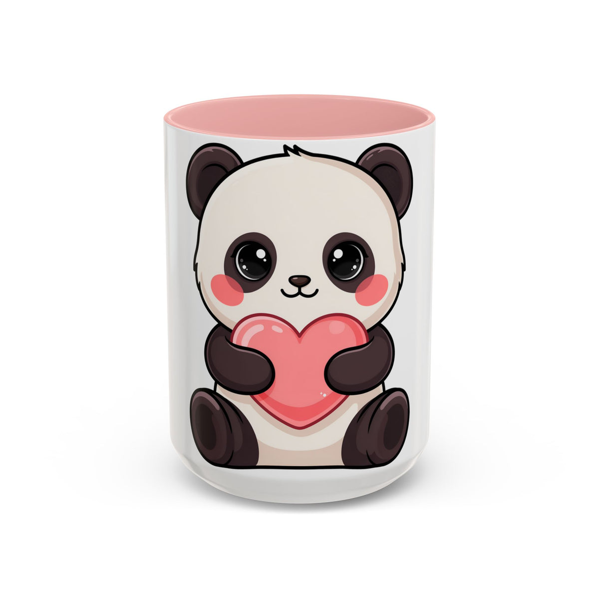 Kawaii Panda Heart Accent Coffee Mug