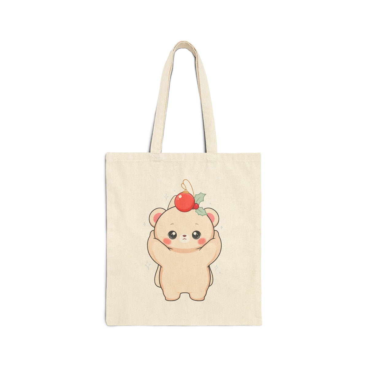 Kawaii Polar Bear Christmas Tote Bag for Cozy Holiday Cheer