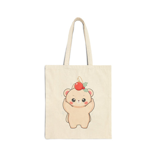 Kawaii Polar Bear Christmas Tote Bag for Cozy Holiday Cheer