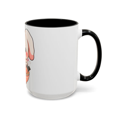 Kawaii Ramen Bunny Accent Coffee Mug, 11 oz or 15 oz