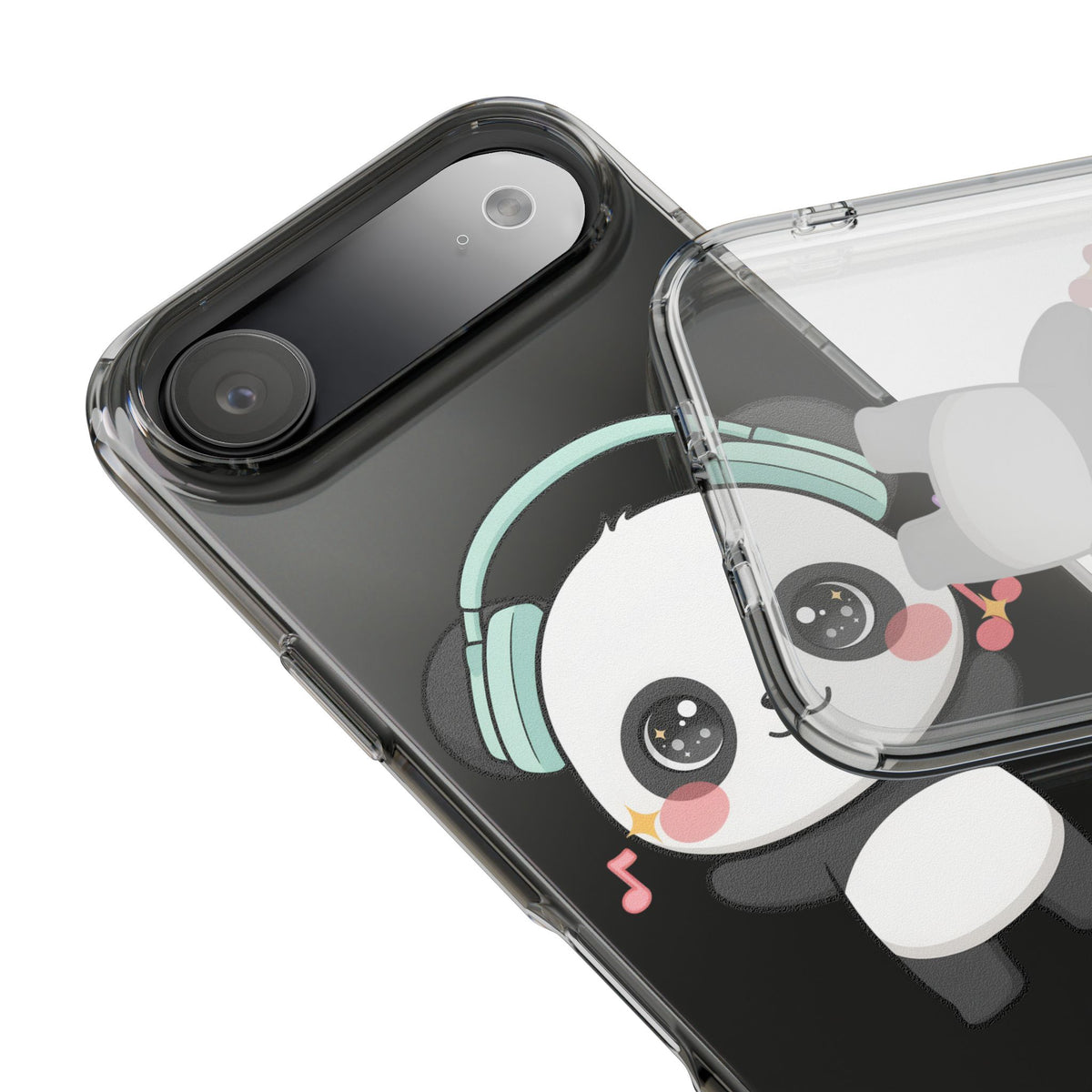 Kawaii Panda Phone Case with Headphones