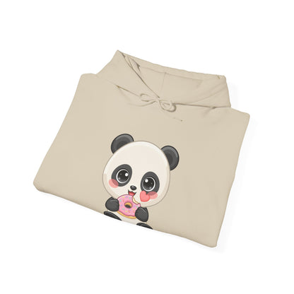 Kawaii Panda Hoodie, Cute Donut Lover Sweatshirt