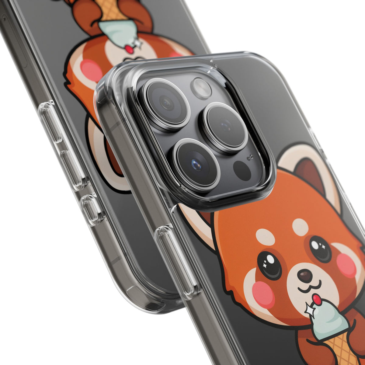 Kawaii Red Panda Phone Case with Ice Cream