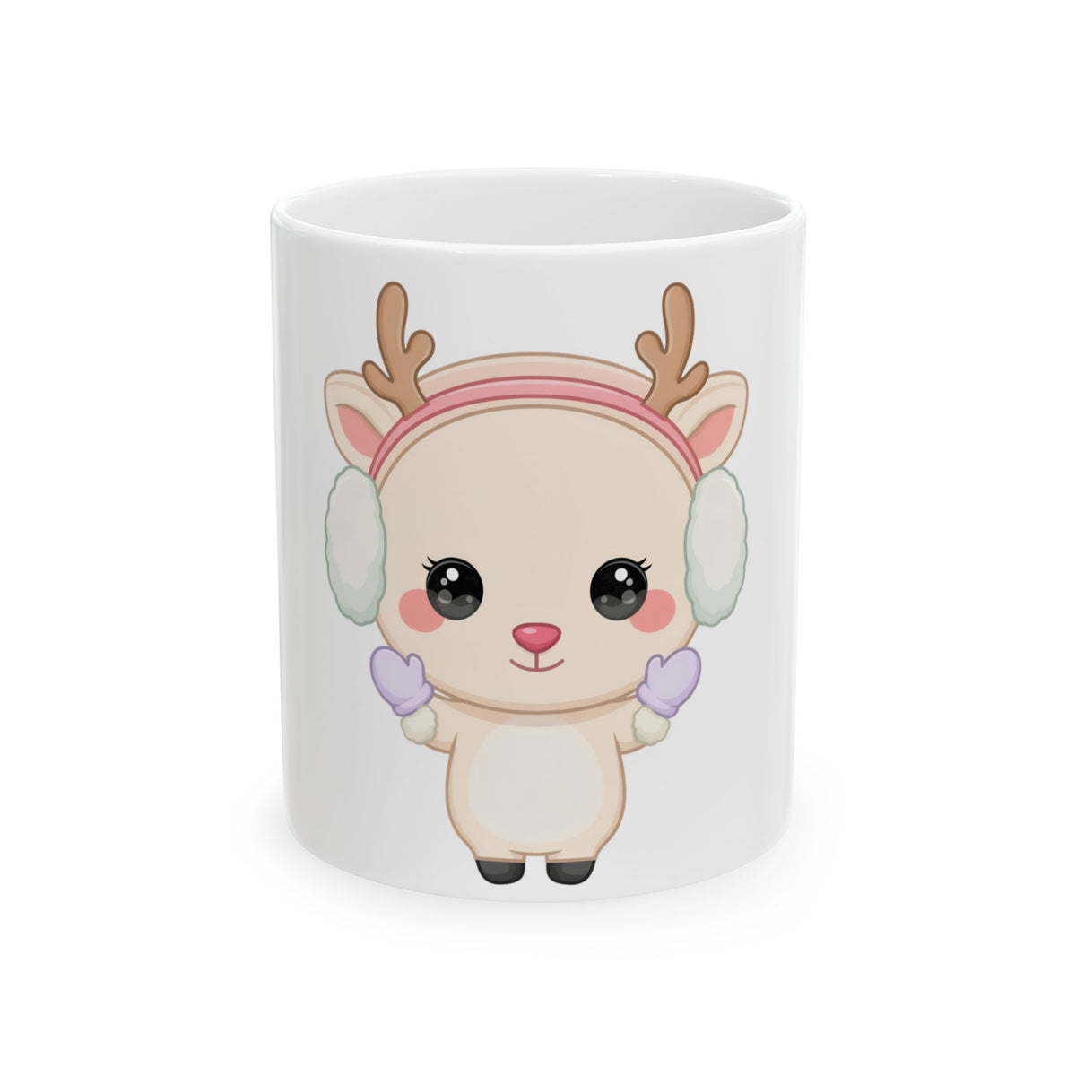 Kawaii Reindeer Mug for Cozy Winter Coffee Moments