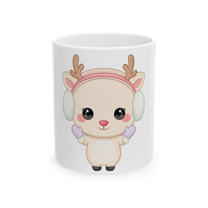 Kawaii Reindeer Mug for Cozy Winter Coffee Moments