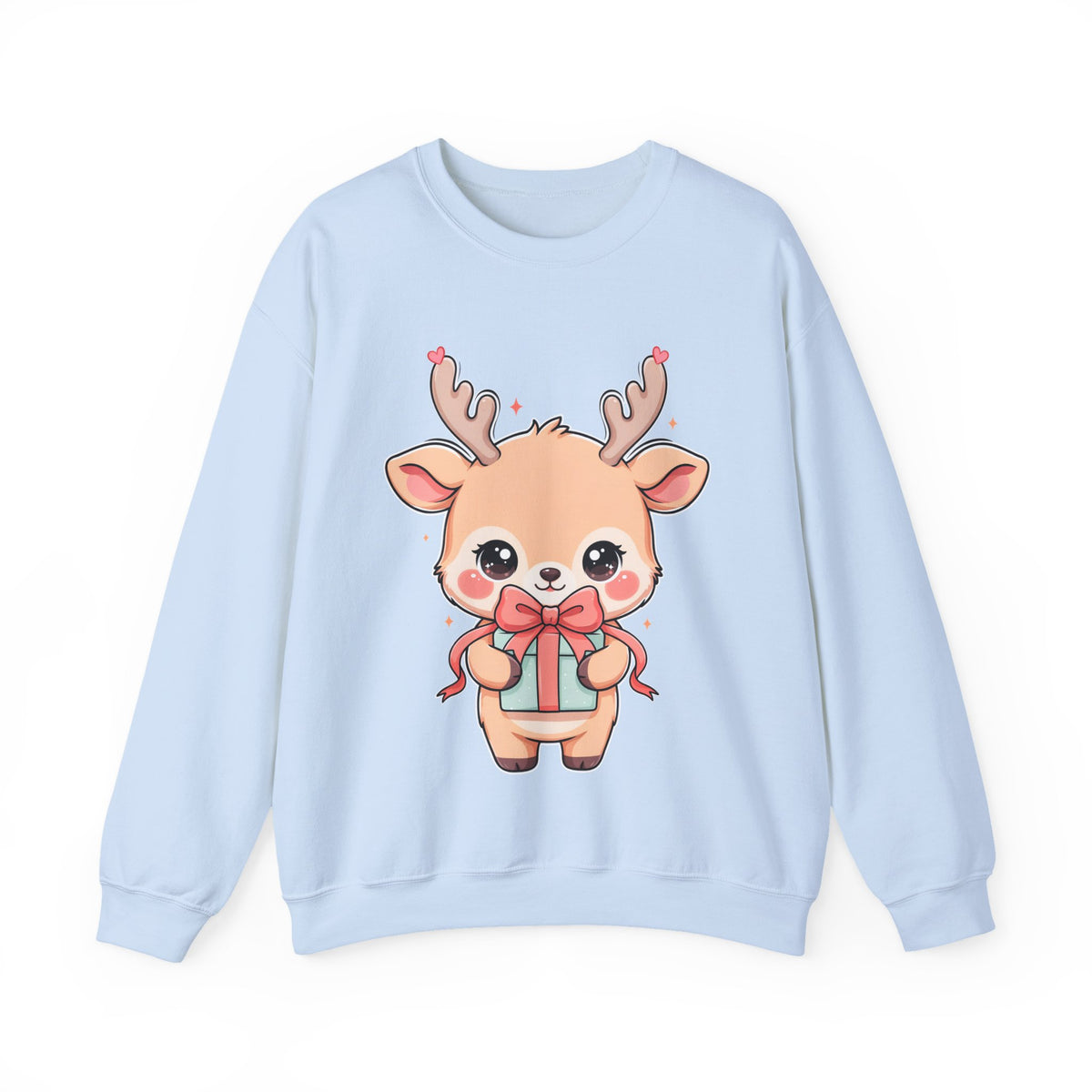 Kawaii Reindeer Christmas Sweatshirt, Cute Gift Crewneck