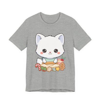 Kawaii Arctic Fox Christmas Baking T-Shirt