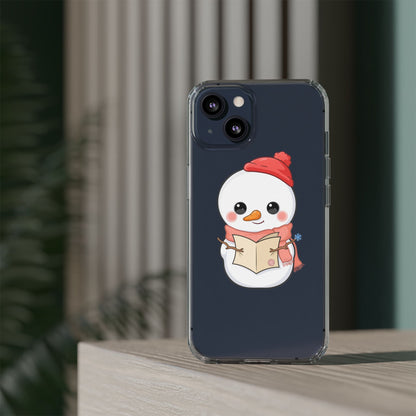 Kawaii Snowman Phone Case Reading to Santa