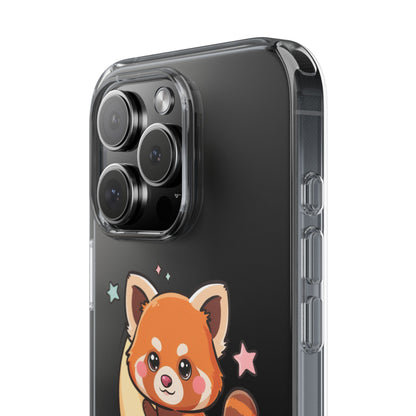 Red Panda Phone Case, Kawaii Moon Companion