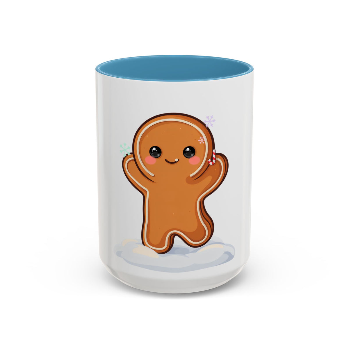 Kawaii Gingerbread Man Accent Coffee Mug for Winter Cheer