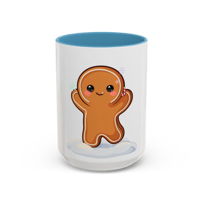 Kawaii Gingerbread Man Accent Coffee Mug for Winter Cheer