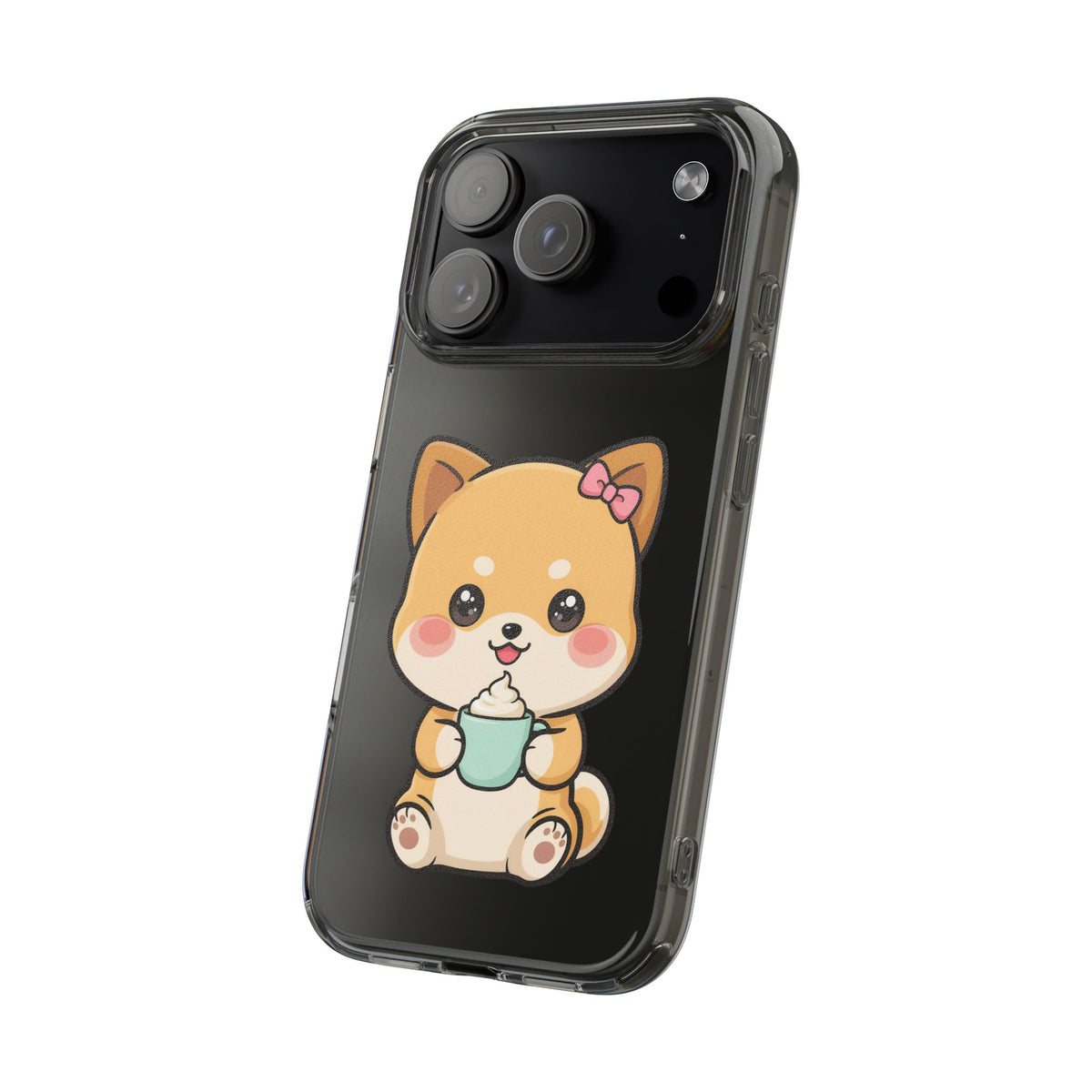 Kawaii Shiba Inu Phone Case with Latte
