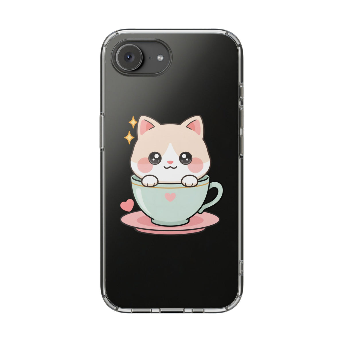 Kawaii Cat Phone Case, Cute Teacup Kitty Gift